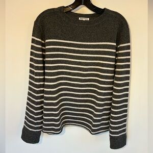 Reformation Boyfriend Cashmere Striped Sweater Gray Small